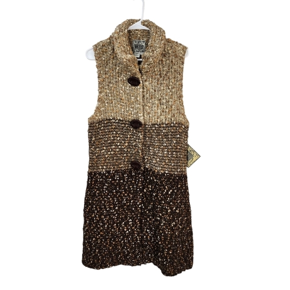 Curio Women's Colorblock Knitted Buttoned Sweater Dress - L - Picture 1 of 8
